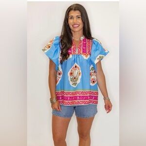 🌸 Umgee Floral Top w/ Contrasting Trim | Women’s 1X | NWOT